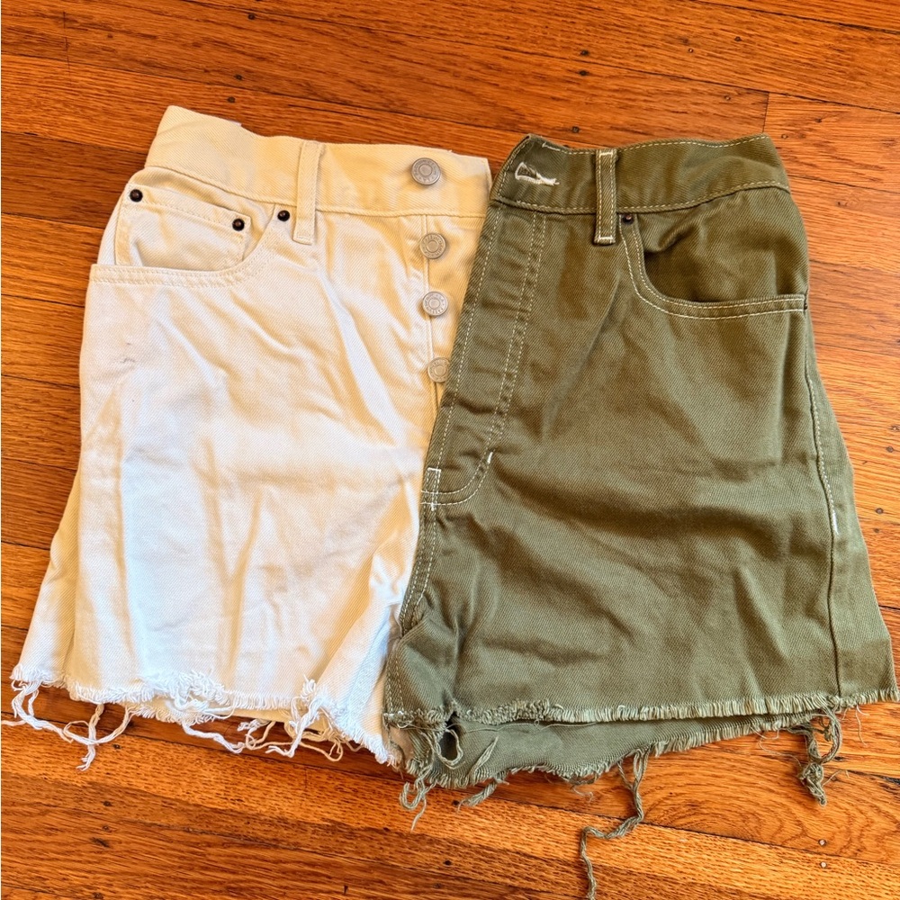 Pacsun Two Tone Short - White & Olive Green